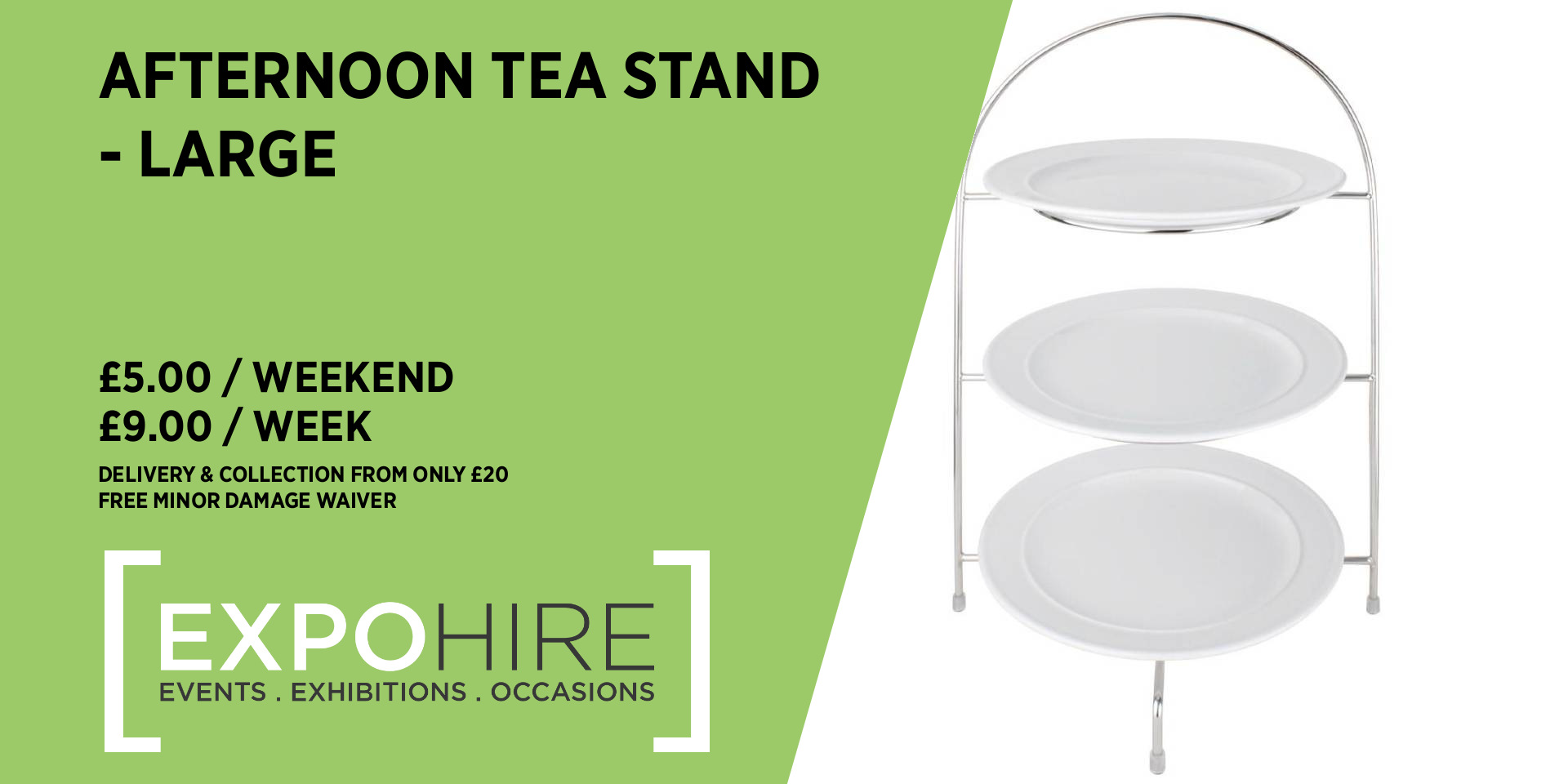 Hire Large Afternoon Tea Stands • £5 / 3 Days • Expo Hire