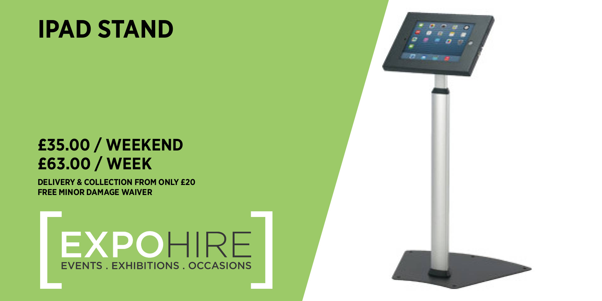 IPad Stand Hire • £35 / 3 Days • Expo Hire