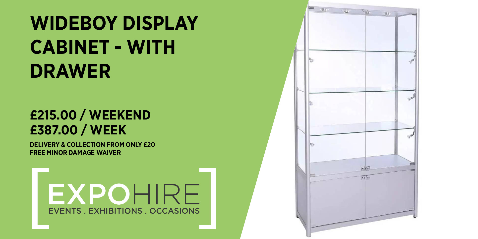 Wideboy Display Hire • Drawer • £175 / 3 Days • Expo Hire