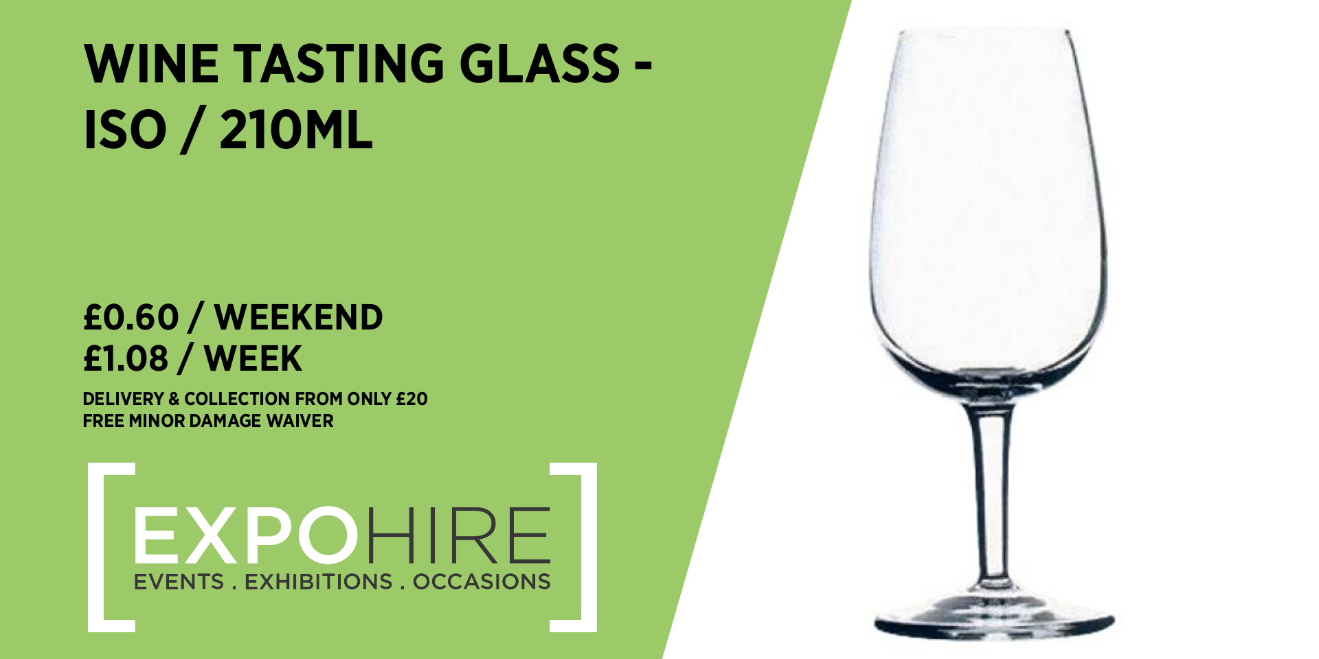 ISO Wine Glass Hire • £0.60 / 3 Days • Expo Hire