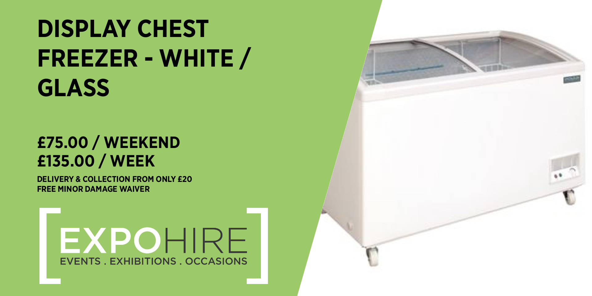Polar Display Chest Freezer Hire • £75 / 3 Days • Expo Hire