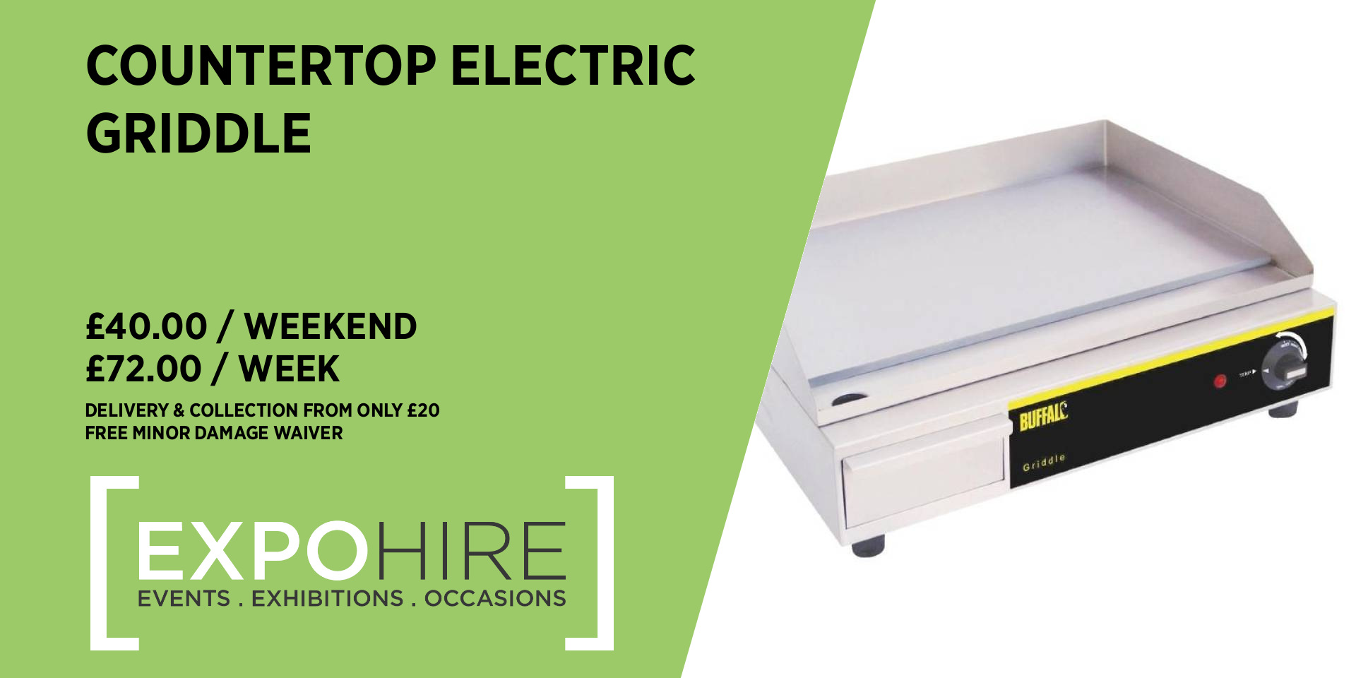 Countertop Electric Griddle Hire • £40 / 3 Days • Expo Hire