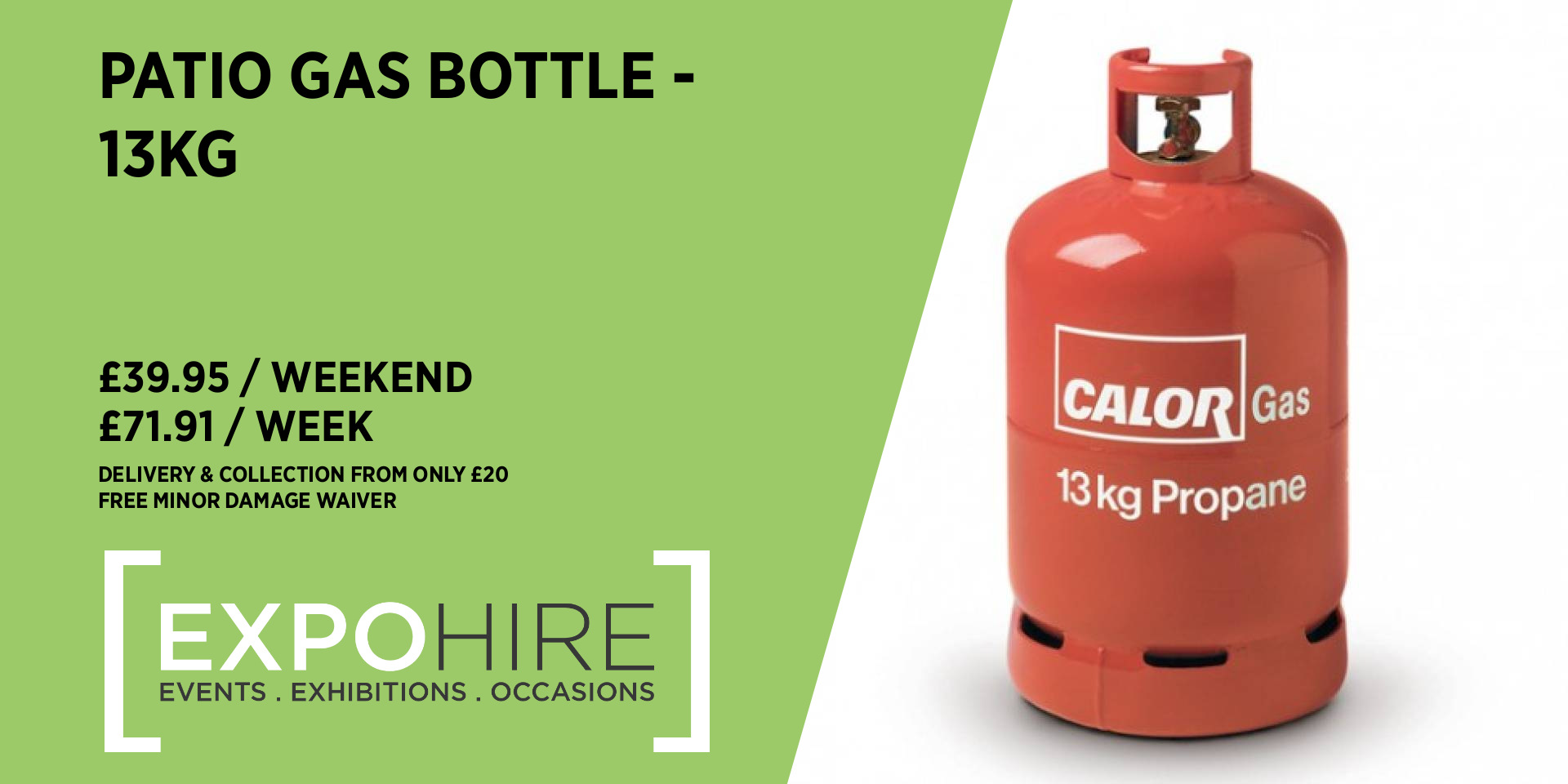 Patio Gas Bottle • £35 / 3 Days • Expo Hire