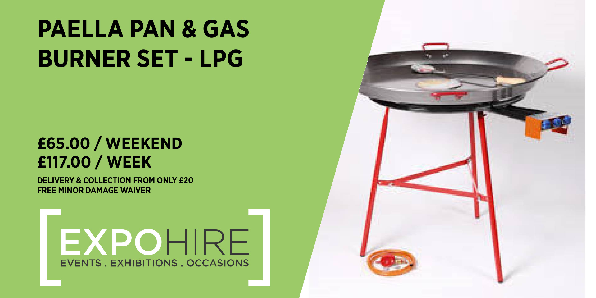 90cm Paella Pan & Gas Burner Hire • £65 / 3 Days • Expo Hire