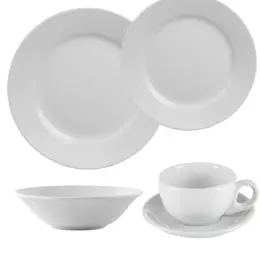 White Porcelain Dinner Set Hire - 30 Piece