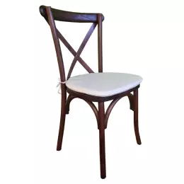 Ivory Pad for Cross Back Chair Hire
