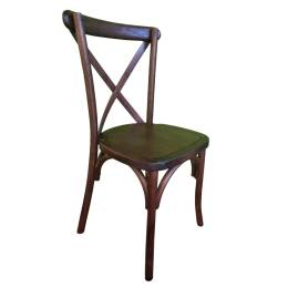 Cross Back Banqueting Chair Hire - Oak