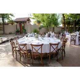 6' Round Table & 10 Cross Back Chairs