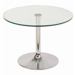 Our Clear Glass Chrome Tables for Rent