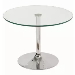 Our Clear Glass Chrome Tables for Rent