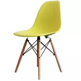 Wooden Legged Eames Style Chair Hire - Green