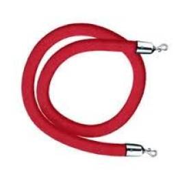 1.5m Red Rope / Chrome Ends Barrier System Hire