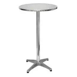 Metallic Silver Poseur Table Hire