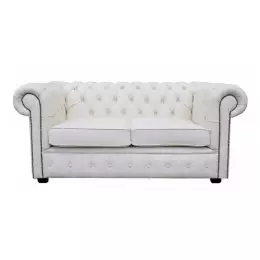 Chesterfield Sofa Hire - White Two Seater