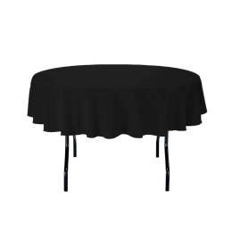 120" Black Circular Banqueting Tablecloth Hire