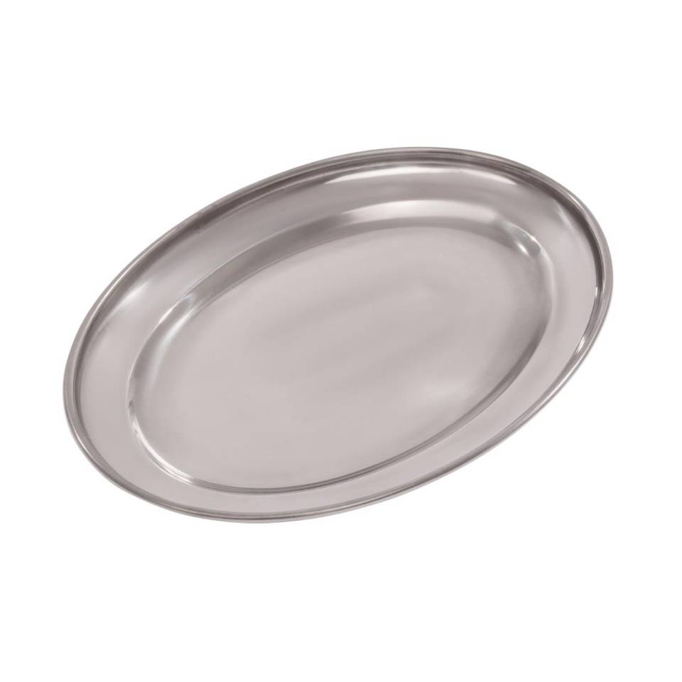 14" Oval Stainless Steel Serving Flat Hire