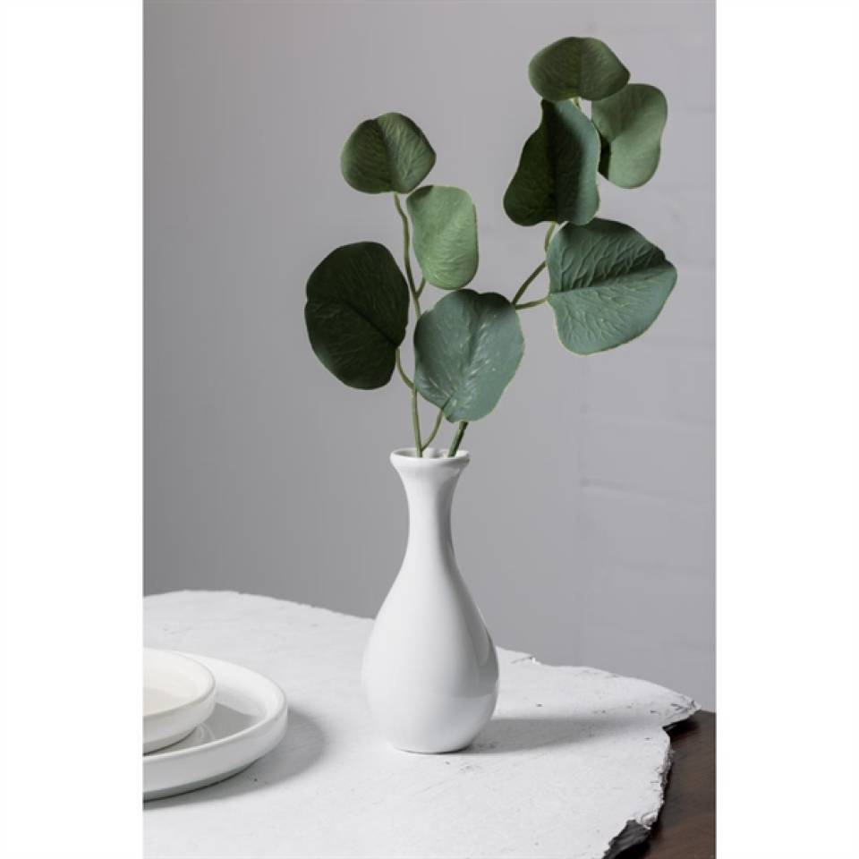 White porcelain bud vase hire for event tables