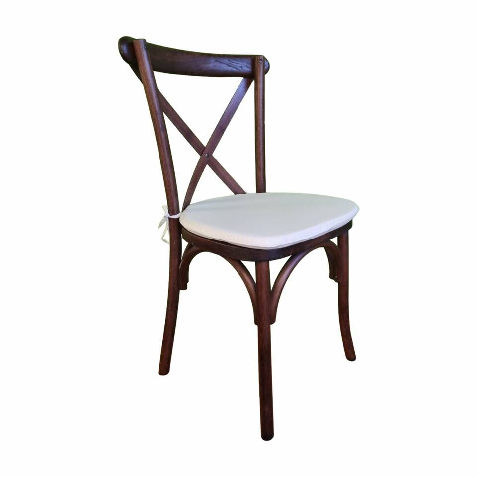 Ivory Cross Back Chair Pad Hire | Expo Hire
