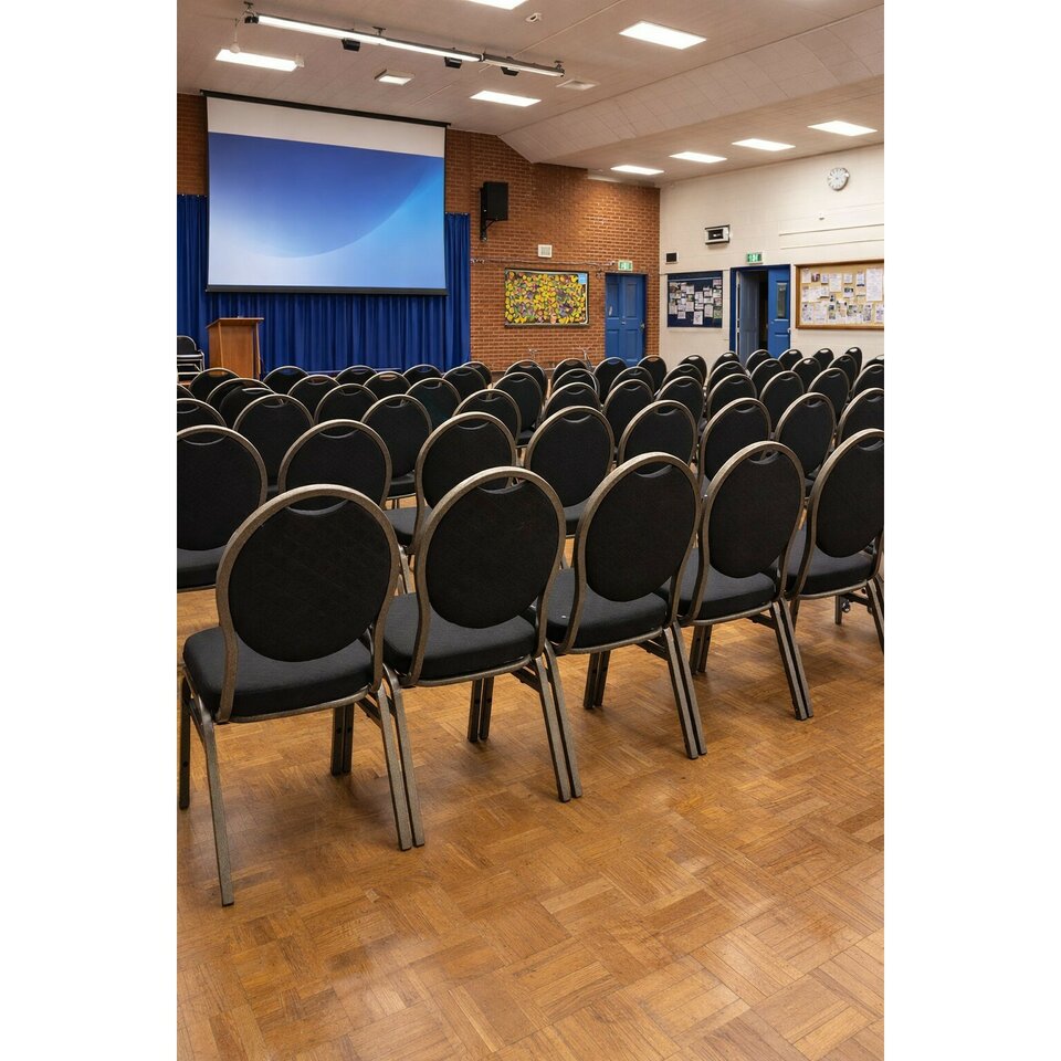 Black Padded Conference Chair Hire | Stackable | Expo Hire UK
