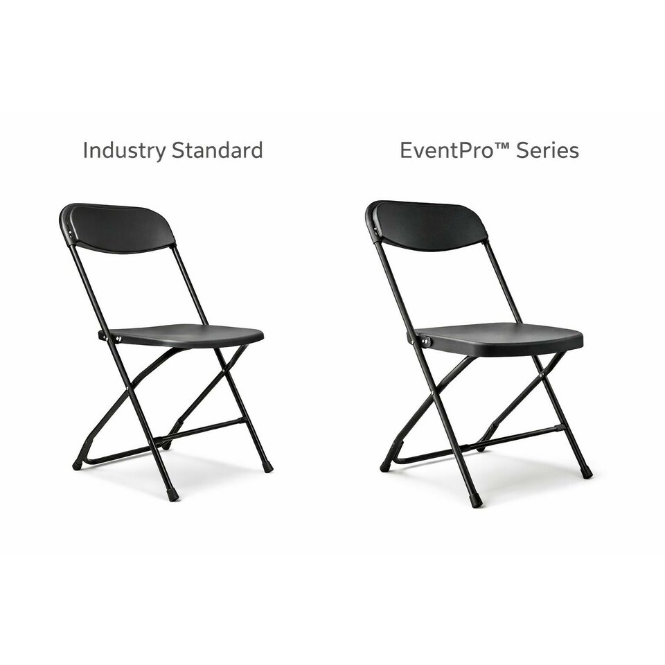 Folding chairs hire: White steel event seating