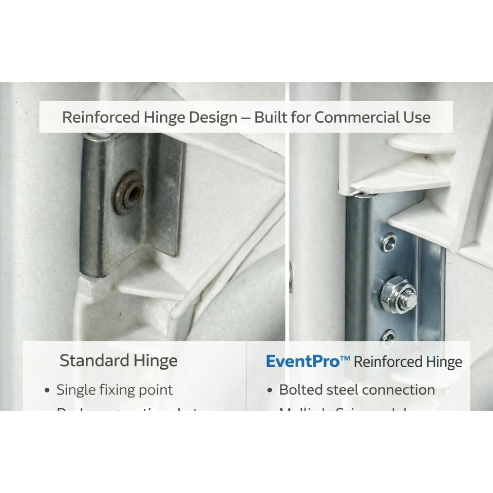 Folding chairs hire: White steel event seating