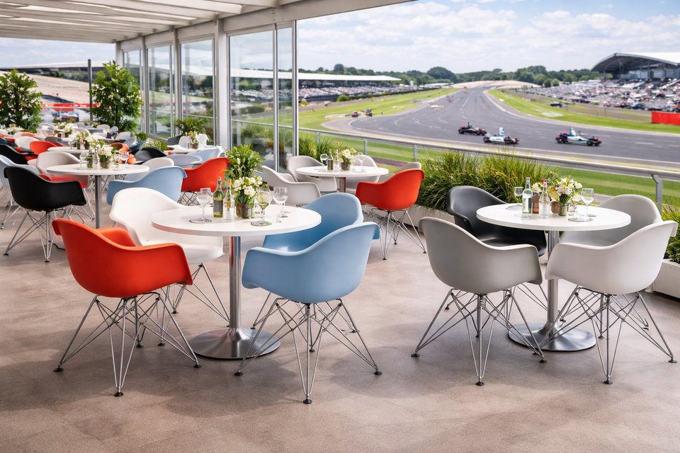 Blue Eames Eiffel Chair Hire