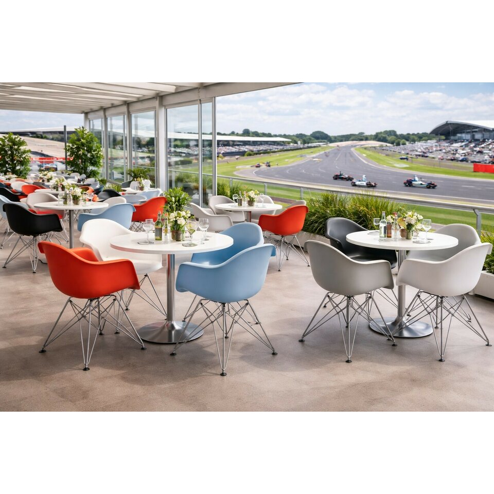 Eames Style Eiffel Chair Hire - Red Stackable Seating