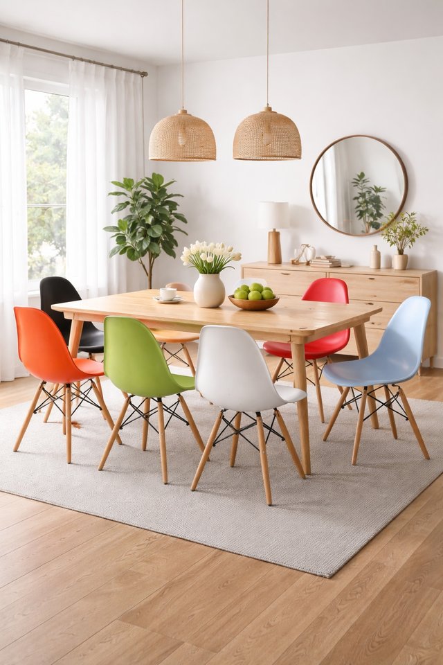 Red Wooden-Leg Eames Chair Hire