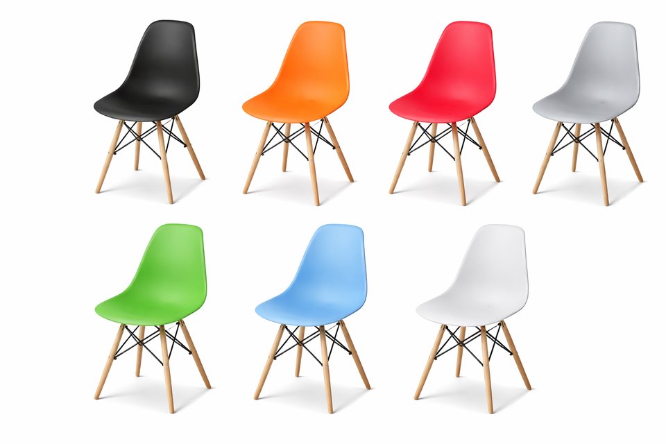 White Wooden-Leg Eames Chair Hire