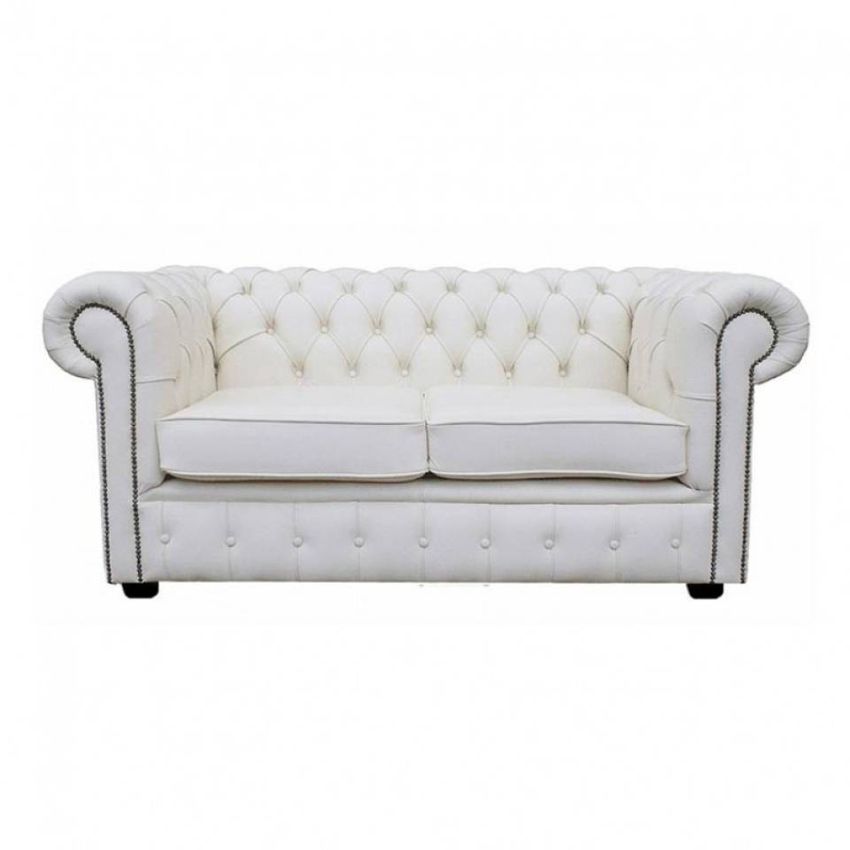 Two Seater Chesterfield Sofa for Hire - White