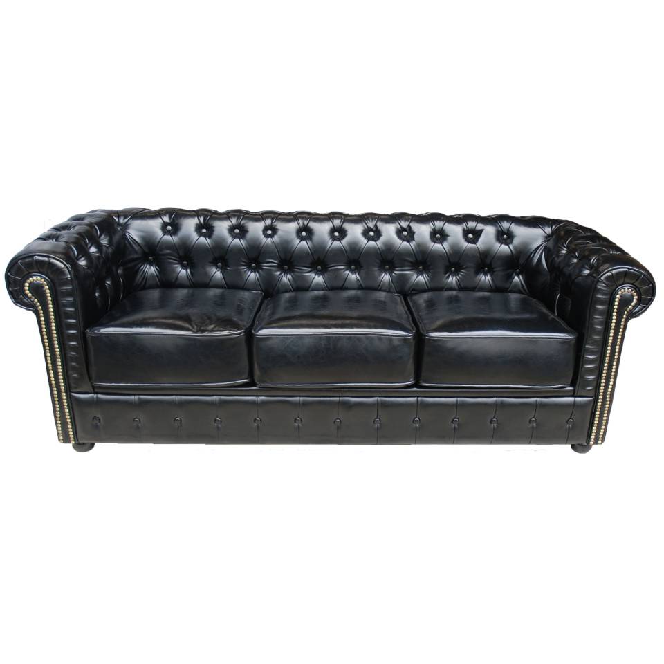Black Chesterfield Settee Hire