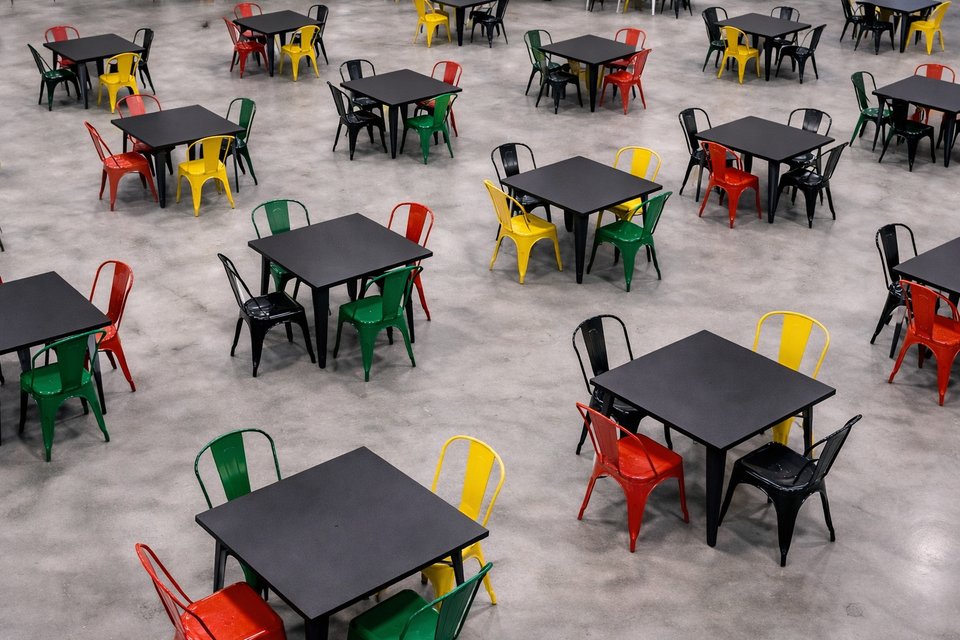 Black Steel Table Hire - 80cm Square