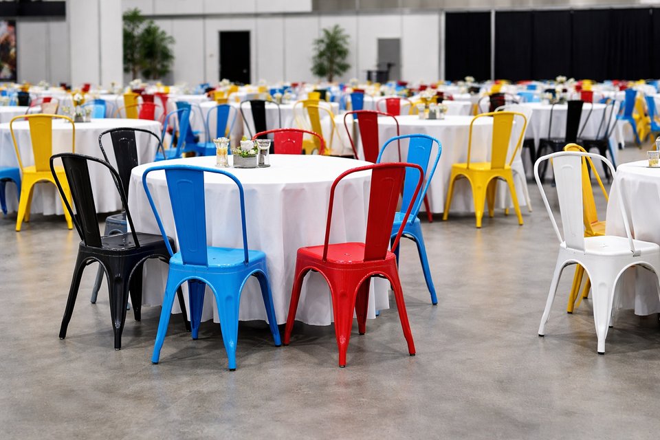 Tolix Cafe Chair - Blue Hire