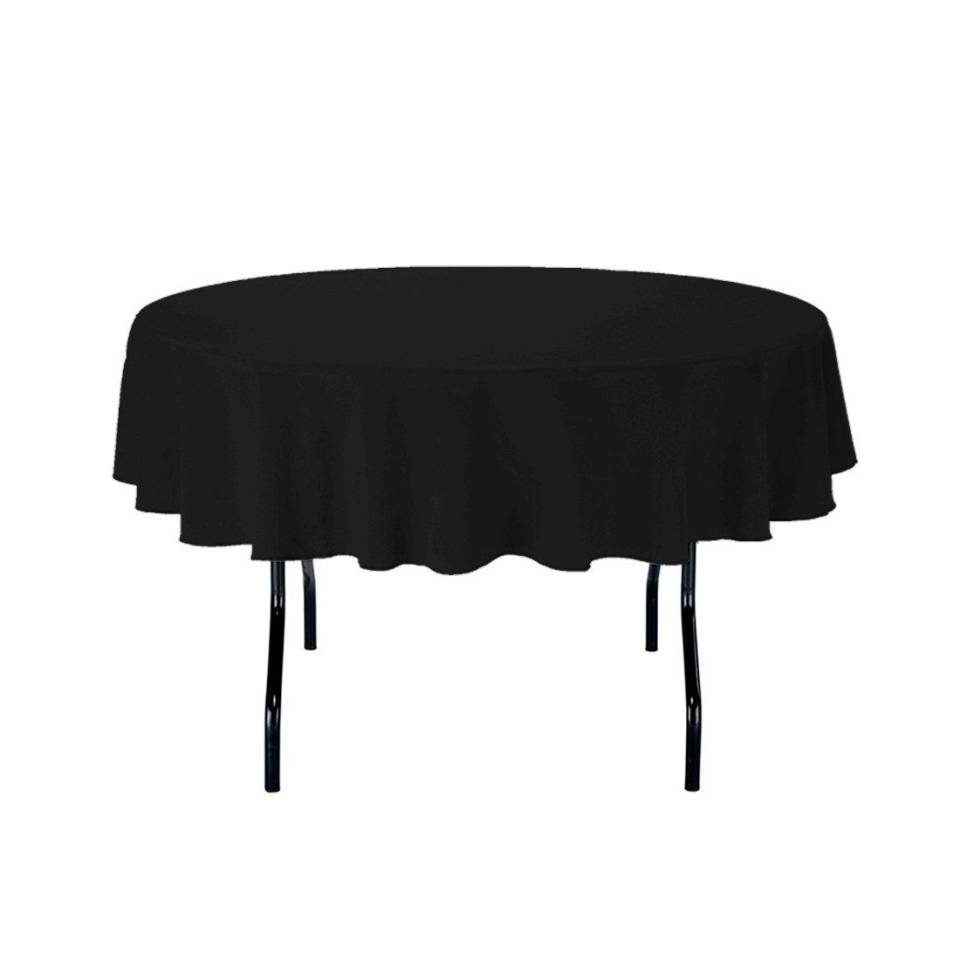 Black Circular Tablecloth Hire - 132"