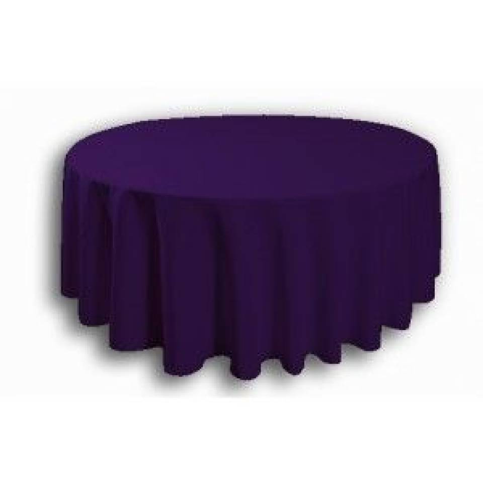 120" Purple Circular Banqueting Tablecloth Hire