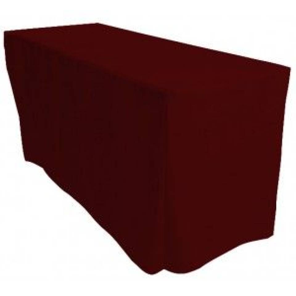 6' Fitted Tablecloth for hire - Burgundy