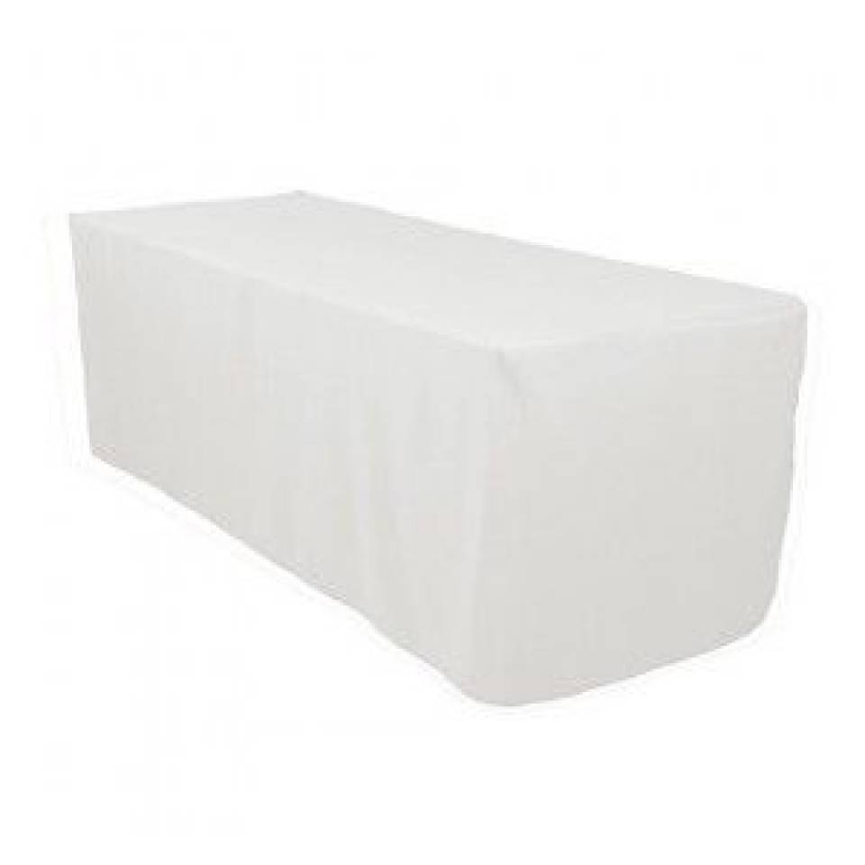 6' Fitted Tablecloth for hire - White